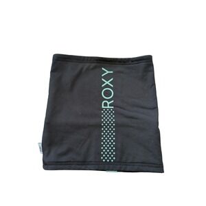 Roxy Biotherm Womens Neck Gaiter Black Mint Green Logo Ski Snowboard Scarf F4